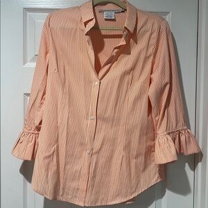 Gretchen Scott Designs Orange Striped Shirt